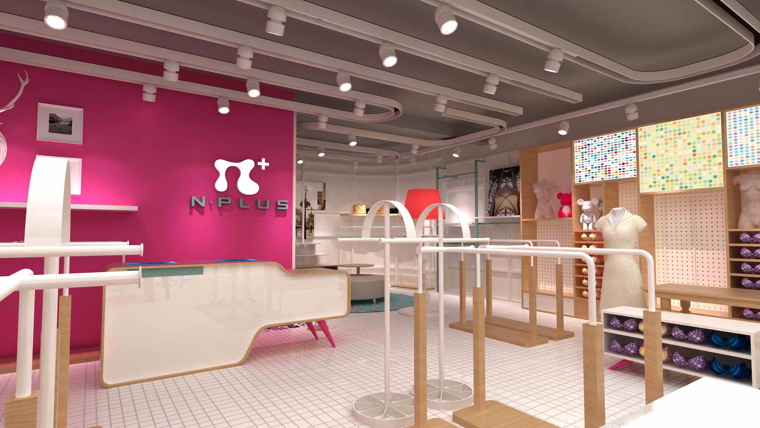 內衣店展柜展示設計N次方效果圖(圖1) 內衣店展柜展示設計N次方效果圖(圖1)