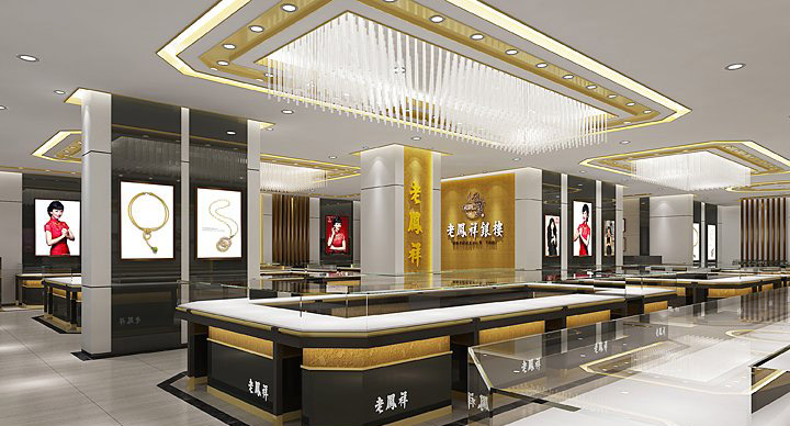 老鳳祥展柜設計裝修方案(圖2) 老鳳祥展柜設計裝修方案(圖2)